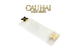 Khay Đá Chữ Nhật Mini Manhattan Urban Terrace Marble Tray - Special Clover Knob 15 X 30-KHAY TRANG TRÍ-CẬU HAI HOME DECOR