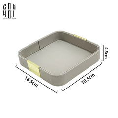 Khay Da Vuông Xám Haute Folie Celine Beauté Changing Trays 18.5x18.5-KHAY TRANG TRÍ-CẬU HAI HOME DECOR
