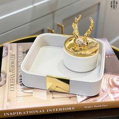 Khay Da Vuông Xám Haute Folie Celine Beauté Changing Trays 18.5x18.5-KHAY TRANG TRÍ-CẬU HAI HOME DECOR