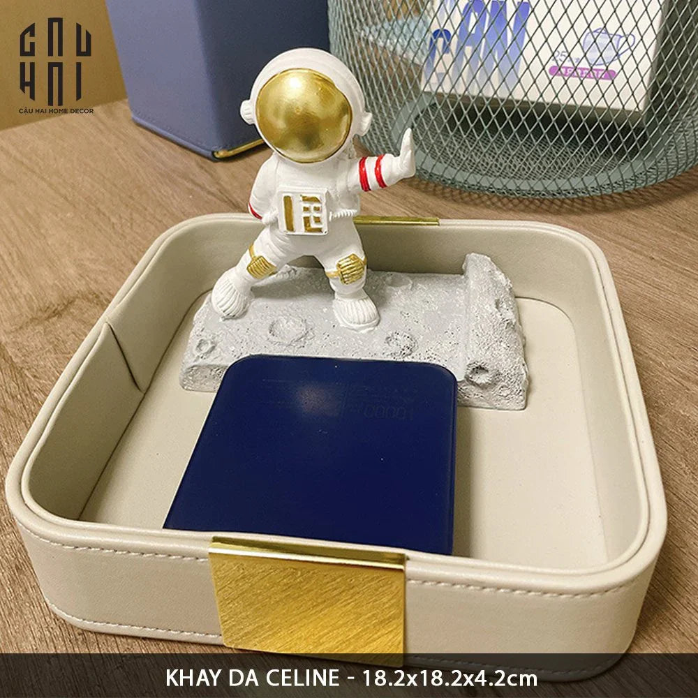 Khay Da Vuông Xám Haute Folie Celine Beauté Changing Trays 18.5x18.5-KHAY TRANG TRÍ-CẬU HAI HOME DECOR