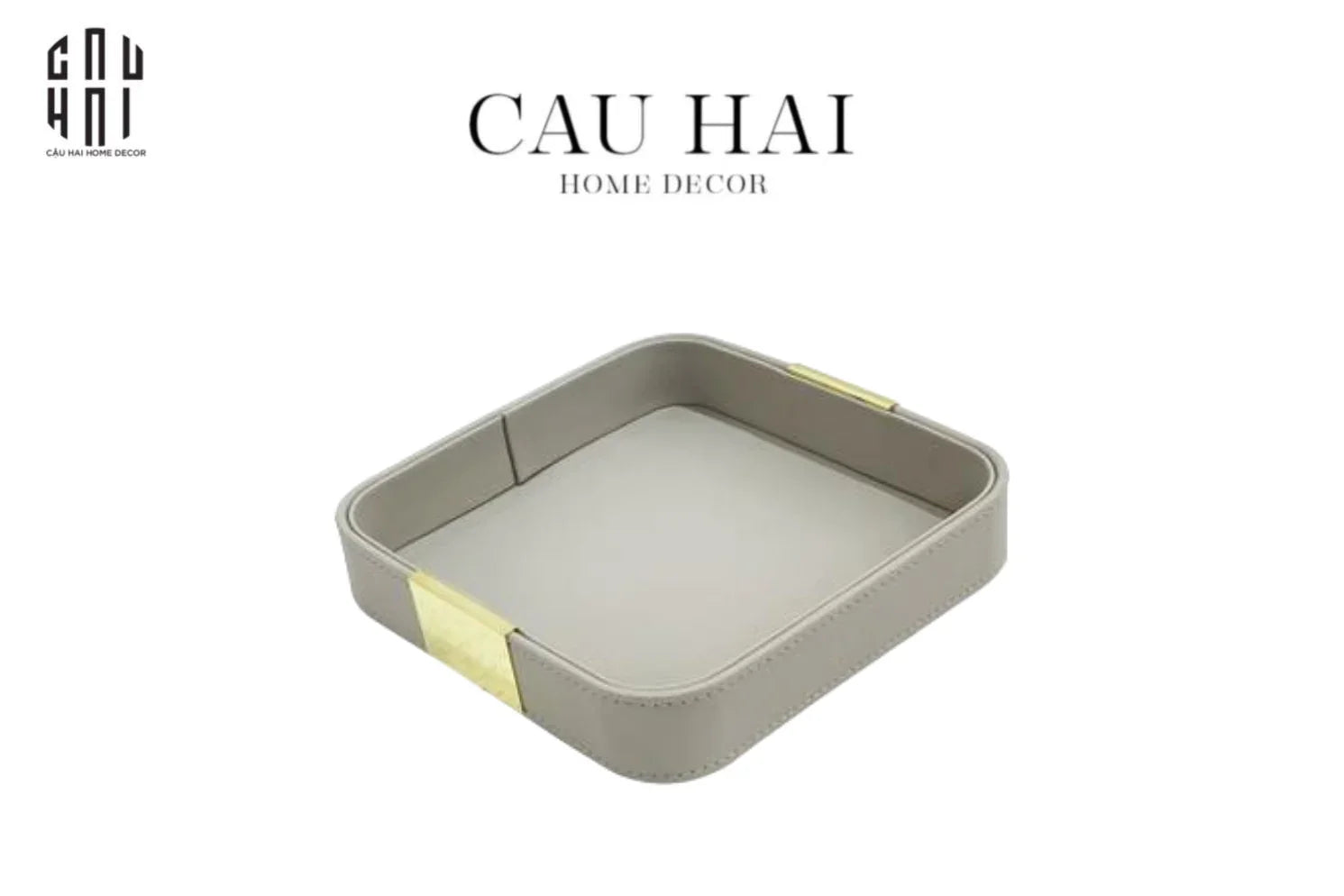 Khay Da Vuông Xám Haute Folie Celine Beauté Changing Trays 18.5x18.5-KHAY TRANG TRÍ-CẬU HAI HOME DECOR