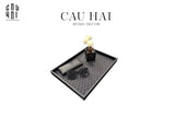 Khay Gỗ Chữ Nhật Bọc Da County Yard Changing Trays 30x40x3-KHAY TRANG TRÍ-CẬU HAI HOME DECOR