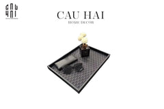 Khay Gỗ Chữ Nhật Bọc Da County Yard Changing Trays 30x40x3-KHAY TRANG TRÍ-CẬU HAI HOME DECOR