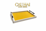 Khay Gỗ Chữ Nhật Chanh Vàng Elegance Luxe Leather - Citrus Jaune 32.5x42.5-KHAY TRANG TRÍ-CẬU HAI HOME DECOR