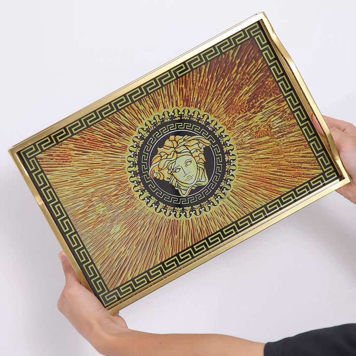 Khay Gỗ Chữ Nhật Mặt Gương H.Class Cosmic Cheval Équestre 25x38-Khay Kệ Tầng-CẬU HAI HOME DECOR-CẬU HAI HOME DECOR