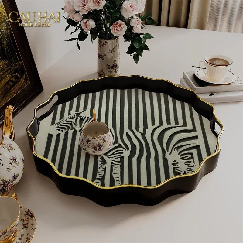 Khay Gỗ Chữ Nhật Rayé Monochrome Stripe Rectangular Serving Trays 28x35-KHAY TRANG TRÍ-CẬU HAI HOME DECOR-CẬU HAI HOME DECOR