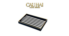 Khay Gỗ Chữ Nhật Rayé Monochrome Stripe Rectangular Serving Trays 28x35-CẬU HAI HOME DECOR