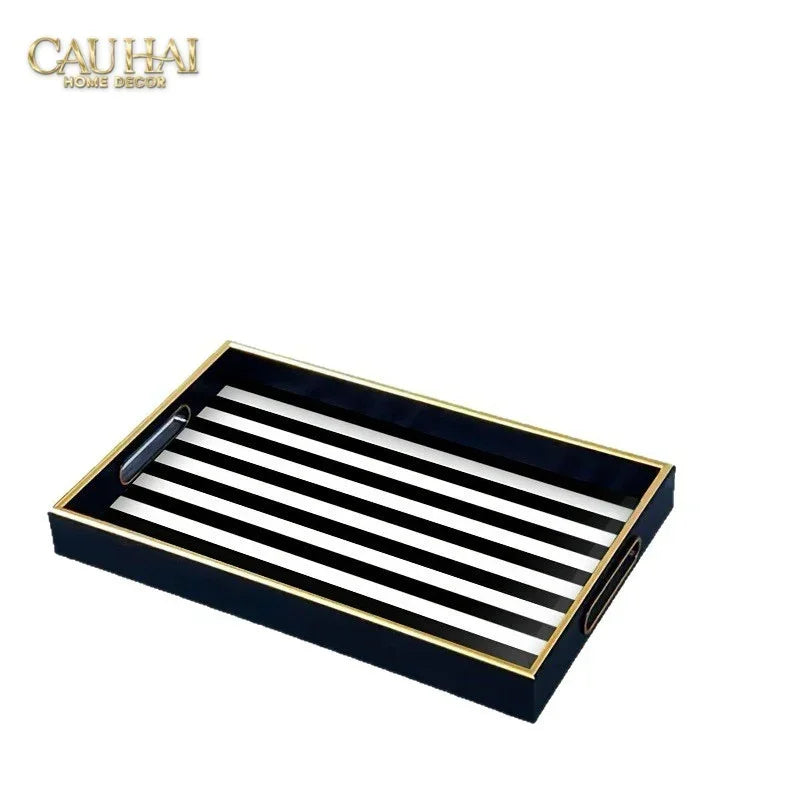 Khay Gỗ Chữ Nhật Signature H Icon Vermilion - Spéciale Édition Rectangular Trays 28x35-KHAY TRANG TRÍ-CẬU HAI HOME DECOR-CẬU HAI HOME DECOR