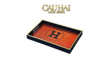 Khay Gỗ Chữ Nhật Signature H Icon Vermilion - Spéciale Édition Rectangular Trays 28x35-KHAY TRANG TRÍ-CẬU HAI HOME DECOR