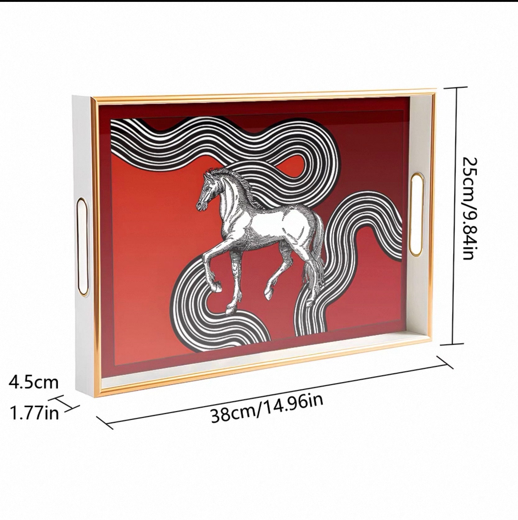 Khay Gỗ Chữ Nhật V Class Golden Barocco Noire Coupe de Dieux 25x38-CẬU HAI HOME DECOR