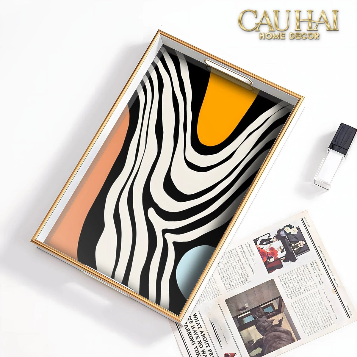 Khay Gỗ Chữ Nhật V Class Golden Barocco Noire Coupe de Dieux 25x38-KHAY TRANG TRÍ-CẬU HAI HOME DECOR-CẬU HAI HOME DECOR