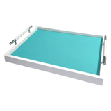 Khay Gỗ Chữ Nhật Xanh Mint Elegance Luxe Leather Azure Turquoise - Cậu Hai Home Decor