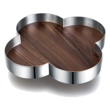Khay Gỗ Viền Inox Louis Monogram Quatrefoil Heritage D27