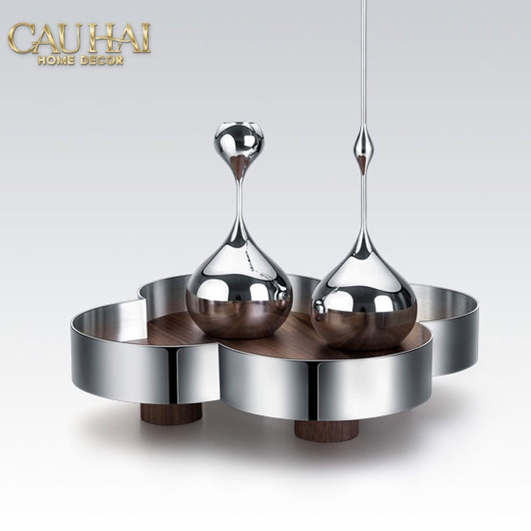 Khay Gỗ Viền Inox Louis Monogram Quatrefoil Heritage D27-KHAY TRANG TRÍ-CẬU HAI HOME DECOR-CẬU HAI HOME DECOR