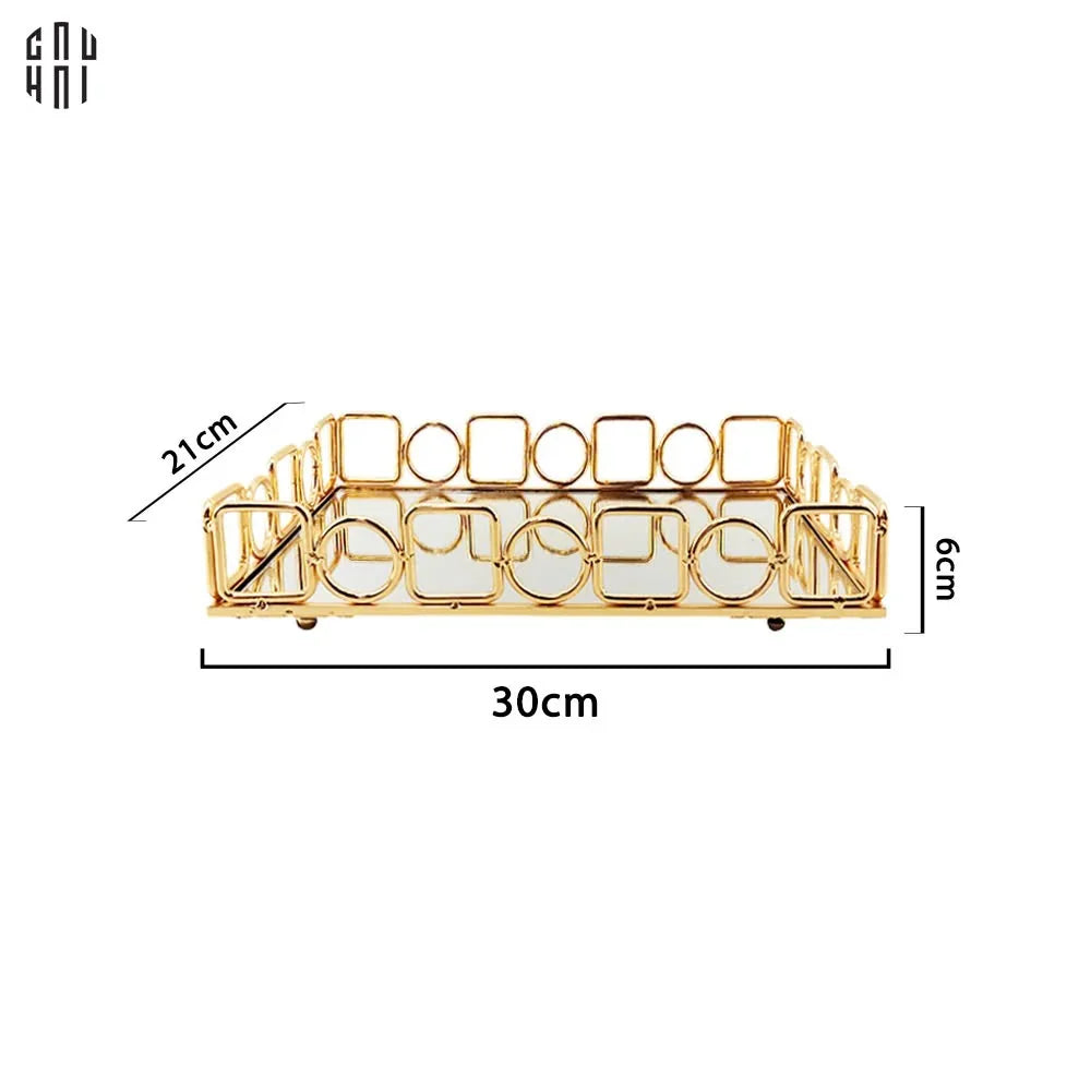 Khay Gương Chữ Nhật Buckingham Mirror Tray 21x36-KHAY TRANG TRÍ-CẬU HAI HOME DECOR