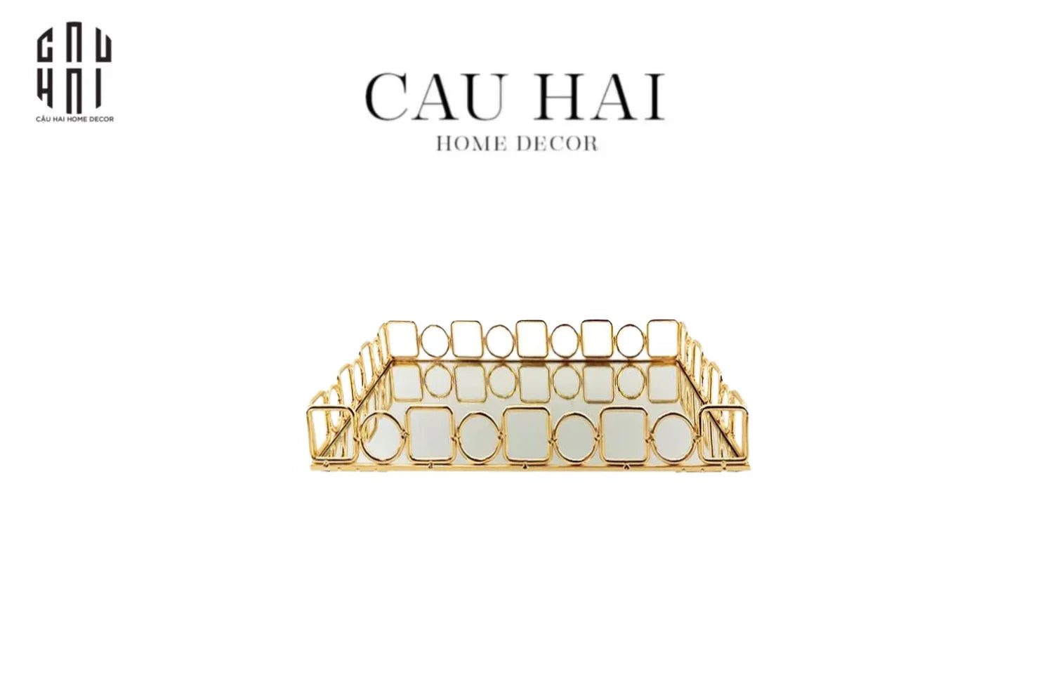 Khay Gương Chữ Nhật Buckingham Mirror Tray 21x36-KHAY TRANG TRÍ-CẬU HAI HOME DECOR