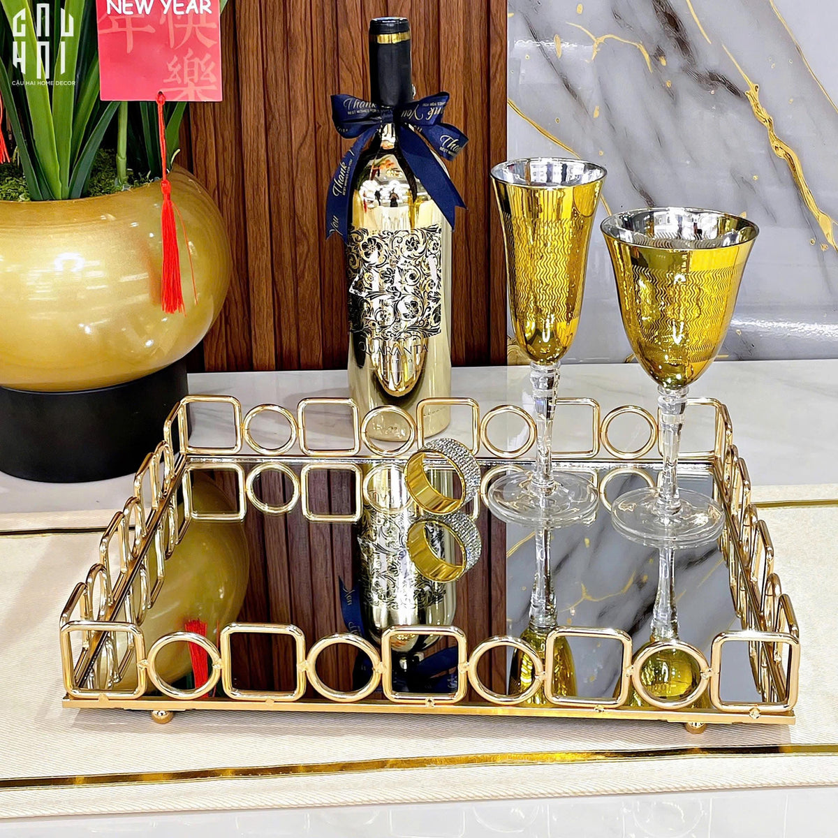 Khay Gương Chữ Nhật Buckingham Mirror Tray 30x38-KHAY TRANG TRÍ-Đối tác tại Trung Quốc theo từng đơn đặt hàng-CẬU HAI HOME DECOR