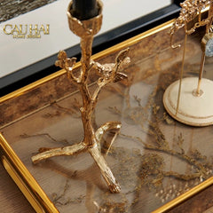Khay Gương Chữ Nhật Cherry Blossom Vintage Decorative Trays 22X35-CẬU HAI HOME DECOR