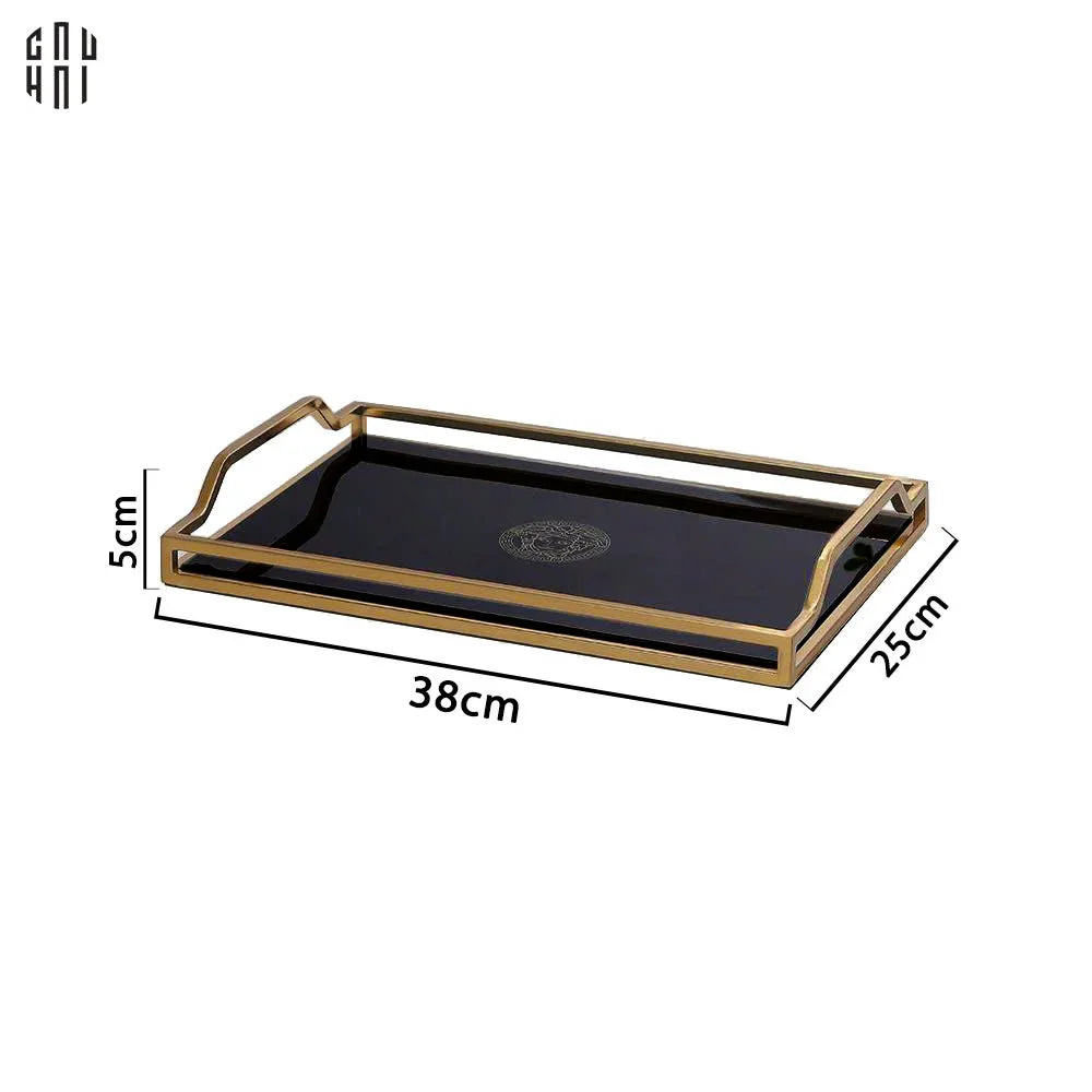 Khay Gương Chữ Nhật Medusa Black Mirror V.Class 38x25-KHAY TRANG TRÍ-CẬU HAI HOME DECOR