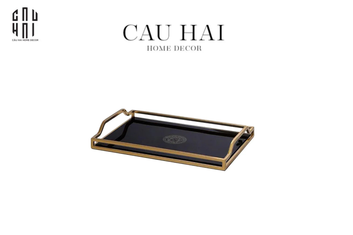 Khay Gương Chữ Nhật Medusa Black Mirror V.Class 38x25-KHAY TRANG TRÍ-CẬU HAI HOME DECOR