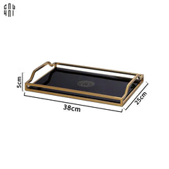 Khay Gương Chữ Nhật Medusa Black Mirror V.Class 38x25-CẬU HAI HOME DECOR