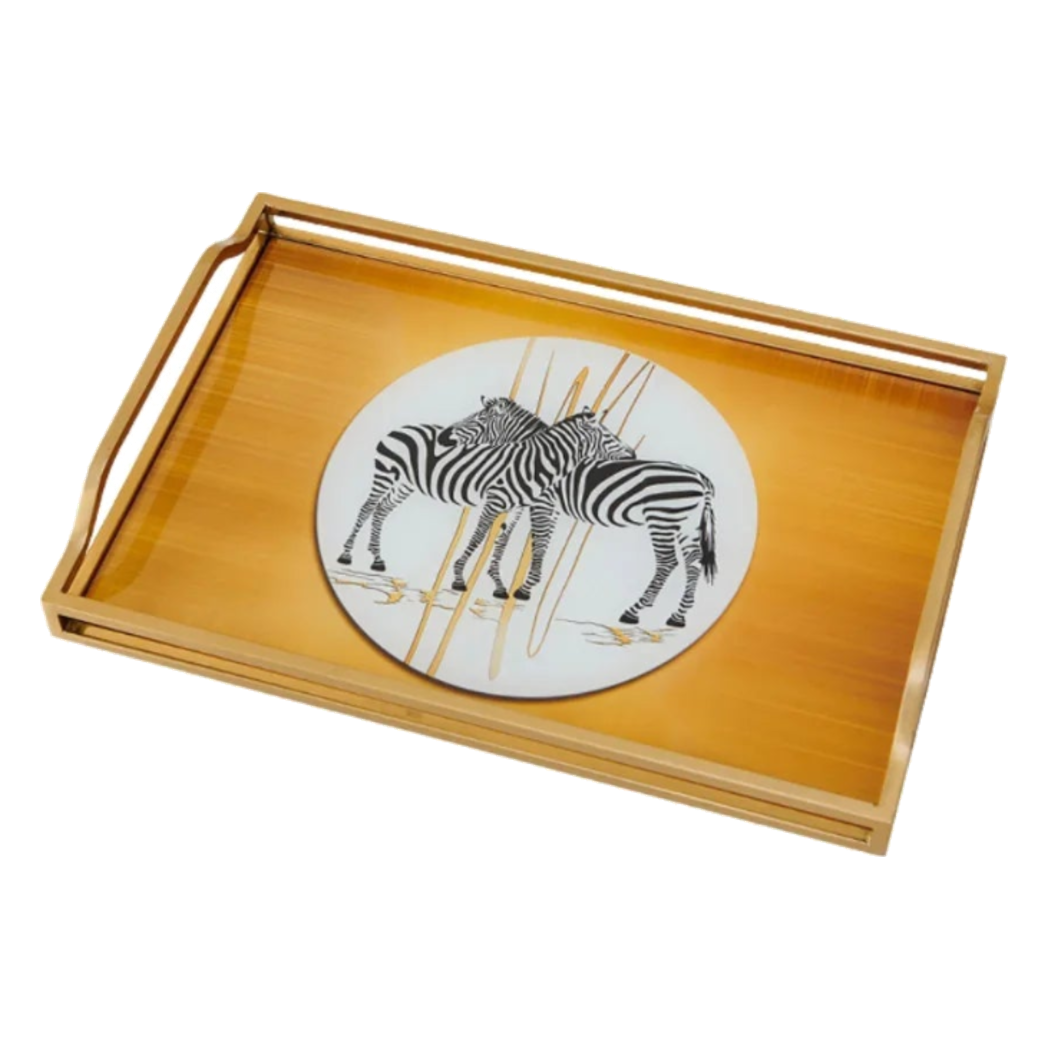 Khay Gương Chữ Nhật Ngựa Vằn Couple de Zèbres 23x43 - Cậu Hai Home Decor