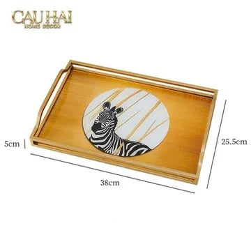 Khay Gương Chữ Nhật Ngựa Vằn Couple de Zèbres 23x43-KHAY TRANG TRÍ-CẬU HAỊ HOME DECOR-CẬU HAI HOME DECOR