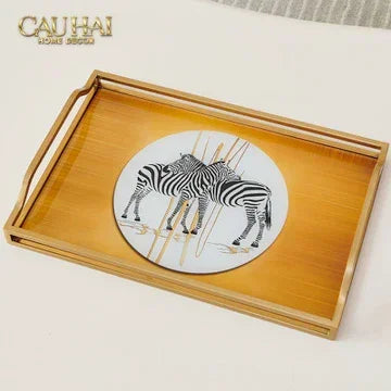 Khay Gương Chữ Nhật Ngựa Vằn Couple de Zèbres 23x43-KHAY TRANG TRÍ-CẬU HAỊ HOME DECOR-CẬU HAI HOME DECOR