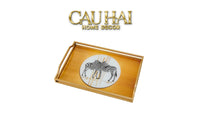 Khay Gương Chữ Nhật Ngựa Vằn Couple de Zèbres 23x43-CẬU HAI HOME DECOR