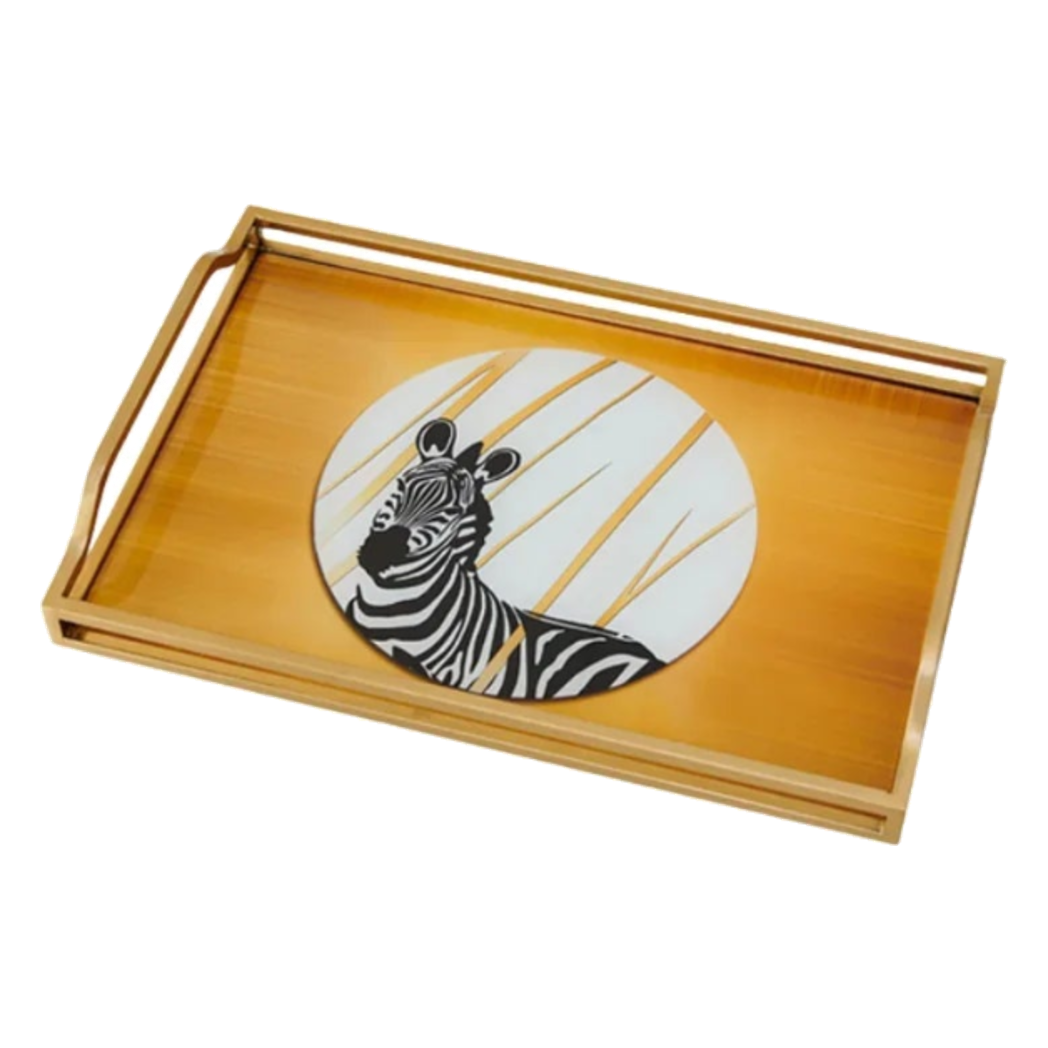 Khay Gương Chữ Nhật Ngựa Vằn Zèbre Solitaire 23x43 - Cậu Hai Home Decor