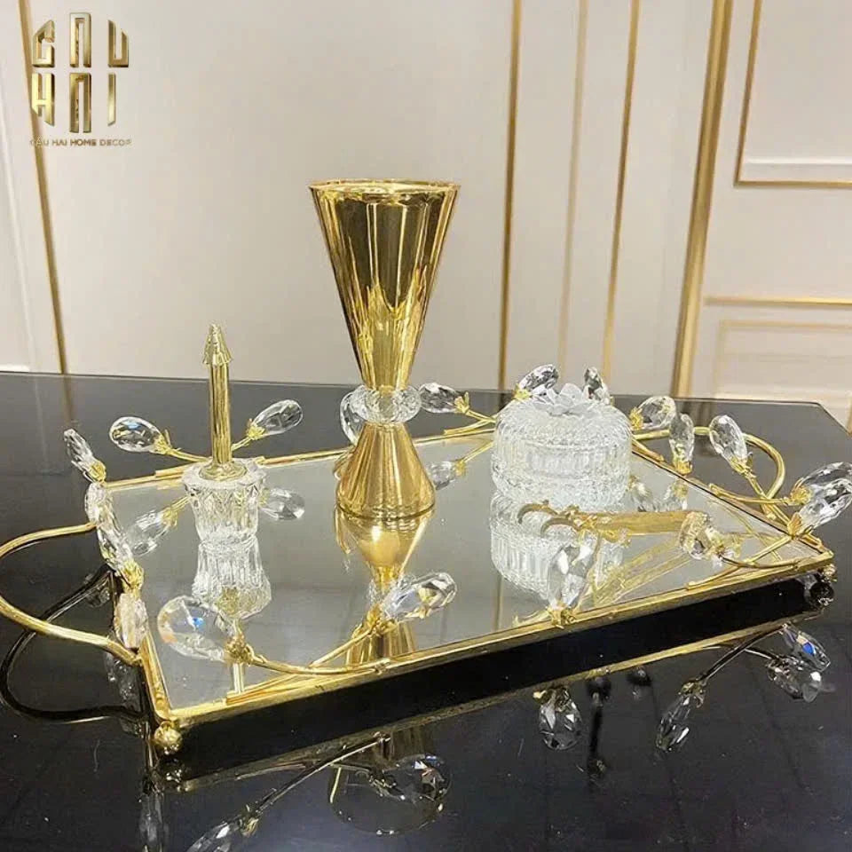 Khay Gương Fleur De Glace 25X35-KHAY TRANG TRÍ-Đối tác tại Trung Quốc theo từng đơn đặt hàng-CẬU HAI HOME DECOR