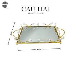 Khay Gương Fleur De Glace 35X45-KHAY TRANG TRÍ-CẬU HAI HOME DECOR