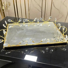 Khay Gương Fleur De Glace 25X35-KHAY TRANG TRÍ-CẬU HAI HOME DECOR