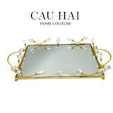 Khay Gương Fleur De Glace 25X35-KHAY TRANG TRÍ-CẬU HAI HOME DECOR