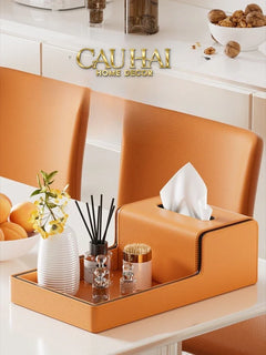 Khay Hộp Khăn Giấy Da - Sienna Leather Valet - Terracota Patina-HỘP KHĂN GIẤY-CẬU HAI HOME DECOR