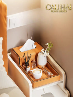 Khay Hộp Khăn Giấy Da - Sienna Leather Valet - Terracota Patina-HỘP KHĂN GIẤY-CẬU HAI HOME DECOR