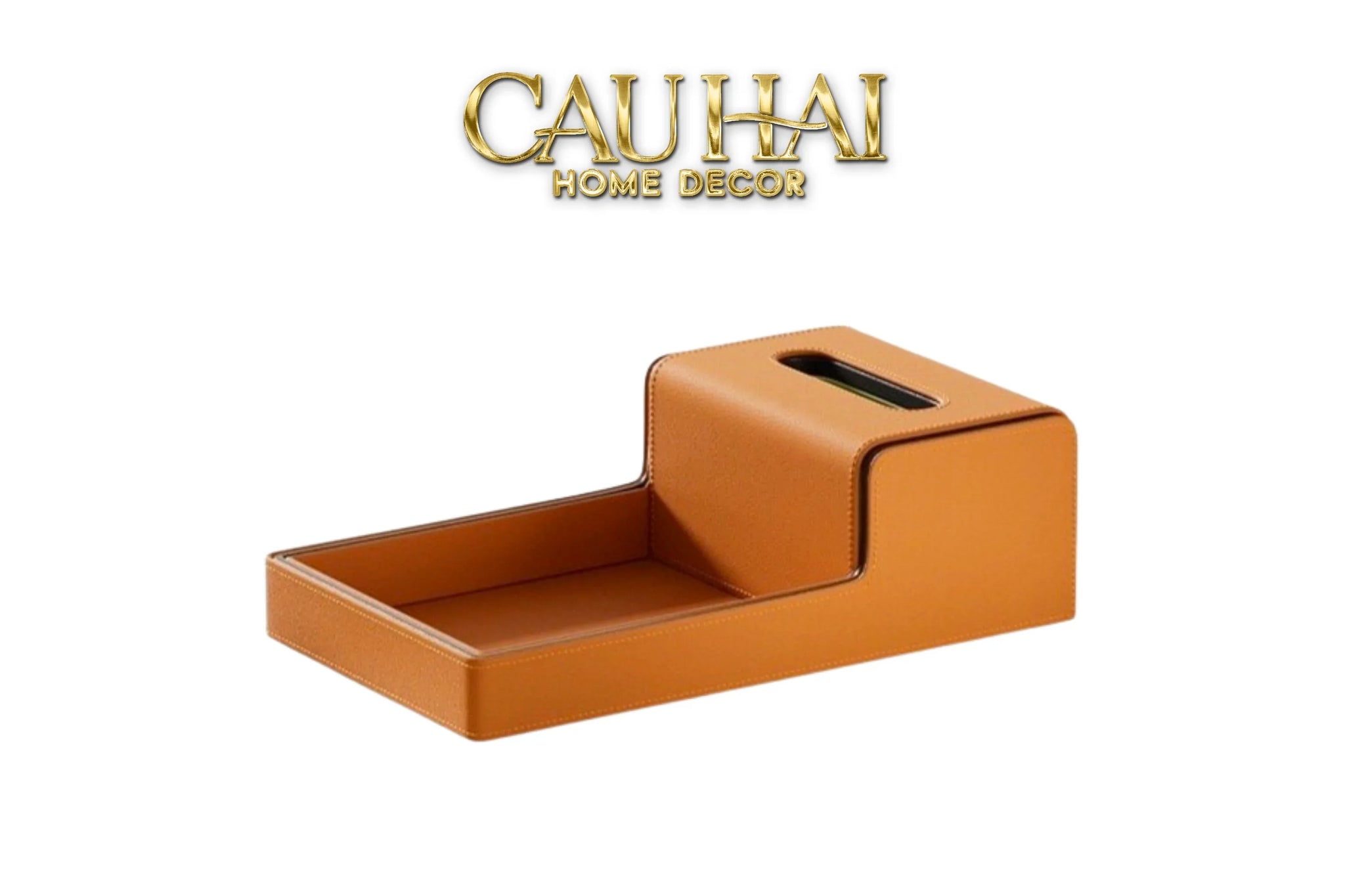 Khay Hộp Khăn Giấy Da - Sienna Leather Valet - Terracota Patina-HỘP KHĂN GIẤY-CẬU HAI HOME DECOR