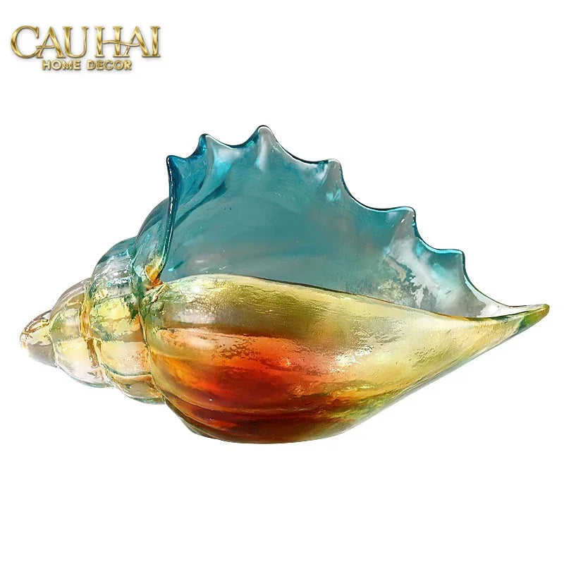 Khay Thuỷ Tinh Vỏ Ốc Arc-En-Ciel Shell Petit Handcrafted Decorative Trays 23.5 ×12.5-KHAY TRANG TRÍ-CẬU HAI HOME DECOR