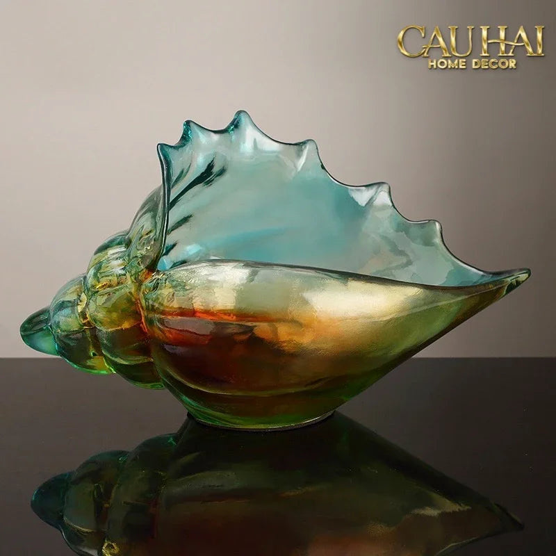 Khay Thuỷ Tinh Vỏ Ốc Arc-En-Ciel Shell Petit Handcrafted Decorative Trays 23.5 ×12.5-KHAY TRANG TRÍ-CẬU HAI HOME DECOR