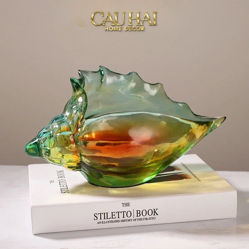 Khay Thuỷ Tinh Vỏ Ốc Arc-En-Ciel Shell Petit Handcrafted Decorative Trays 23.5 ×12.5-KHAY TRANG TRÍ-CẬU HAI HOME DECOR