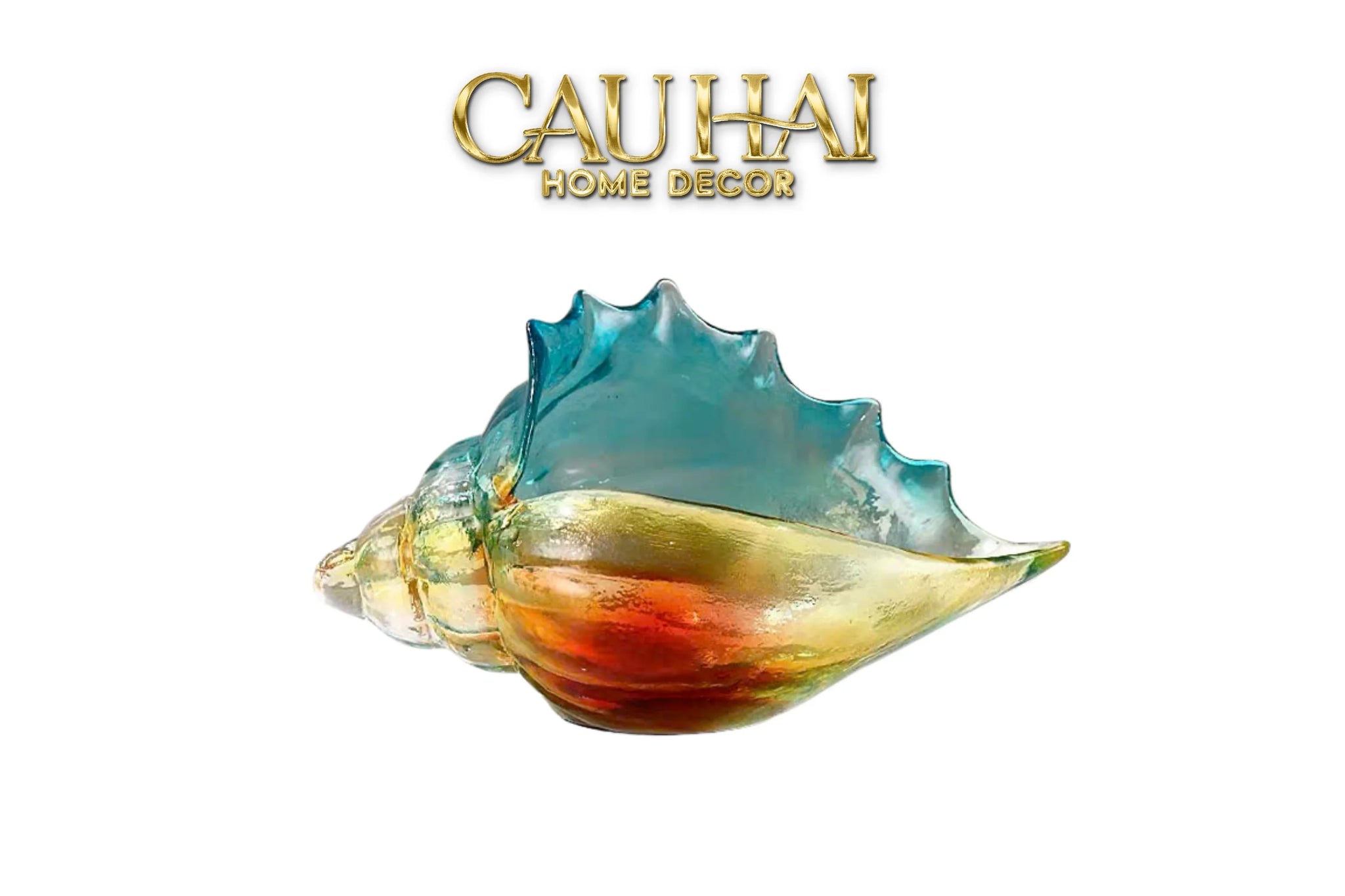 Khay Thuỷ Tinh Vỏ Ốc Arc-En-Ciel Shell Petit Handcrafted Decorative Trays 23.5 ×12.5-KHAY TRANG TRÍ-CẬU HAI HOME DECOR