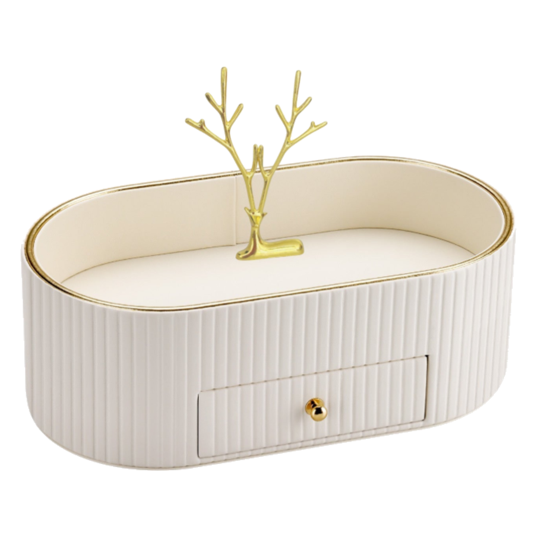 Khay Trang Sức Oval Stag Antler Atelier Cream 28.5x15.3x10-Khay Trang Sức-CẬU HAI HOME DECOR-CẬU HAI HOME DECOR