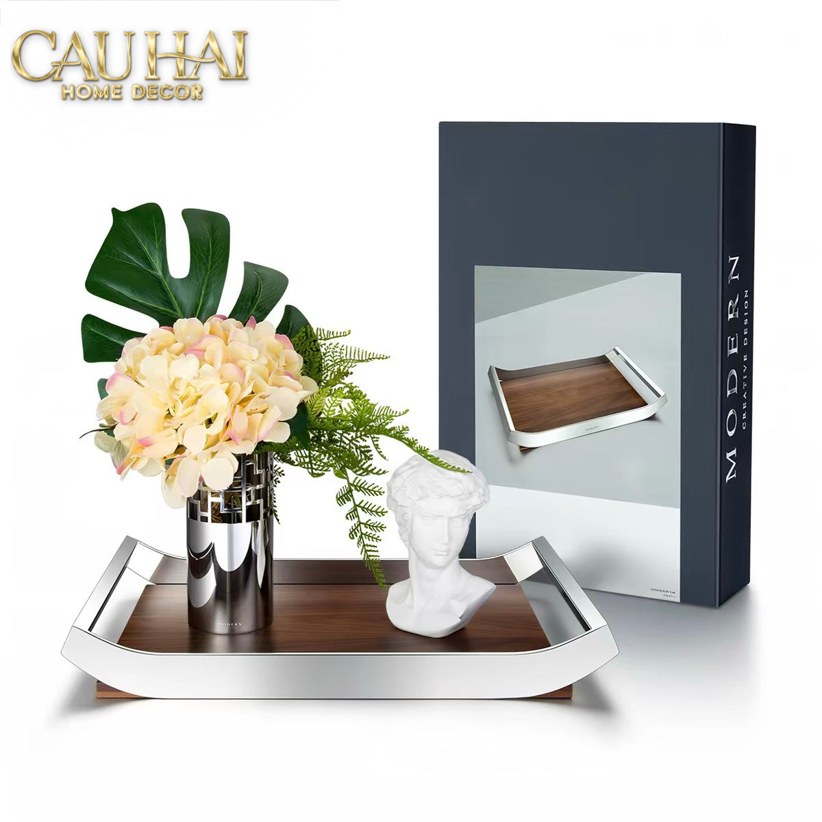 Khay Trang Trí Gỗ Chữ Nhật Sterling Walnut 45x30-KHAY TRANG TRÍ-CẬU HAI HOME DECOR-CẬU HAI HOME DECOR