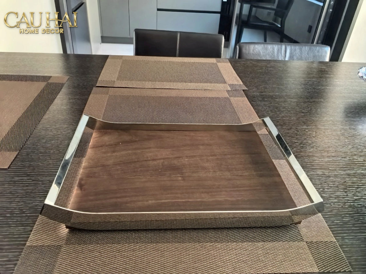 Khay Trang Trí Gỗ Chữ Nhật Sterling Walnut 45x30-KHAY TRANG TRÍ-CẬU HAI HOME DECOR-CẬU HAI HOME DECOR