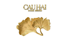 Khay Trang Trí Lá Ngân Hạnh Héritage Ginkgo Lumière D’Or 22x20-KHAY TRANG TRÍ-CẬU HAI HOME DECOR