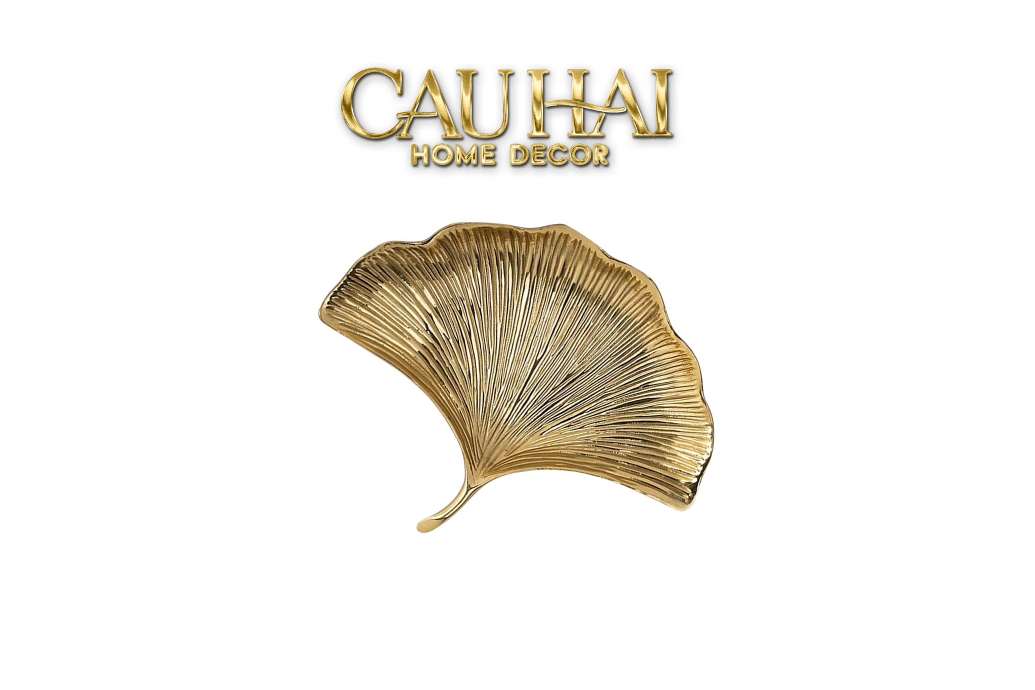 Khay Trang Trí Lá Ngân Hạnh Héritage Ginkgo Lumière D’Or 22x20-KHAY TRANG TRÍ-CẬU HAI HOME DECOR