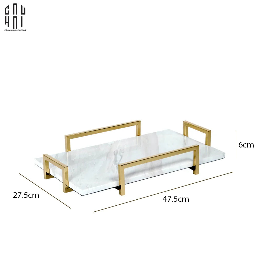 Khay Trang Trí Vân Đá Marble Madison Ss25-KHAY TRANG TRÍ-CẬU HAI HOME DECOR