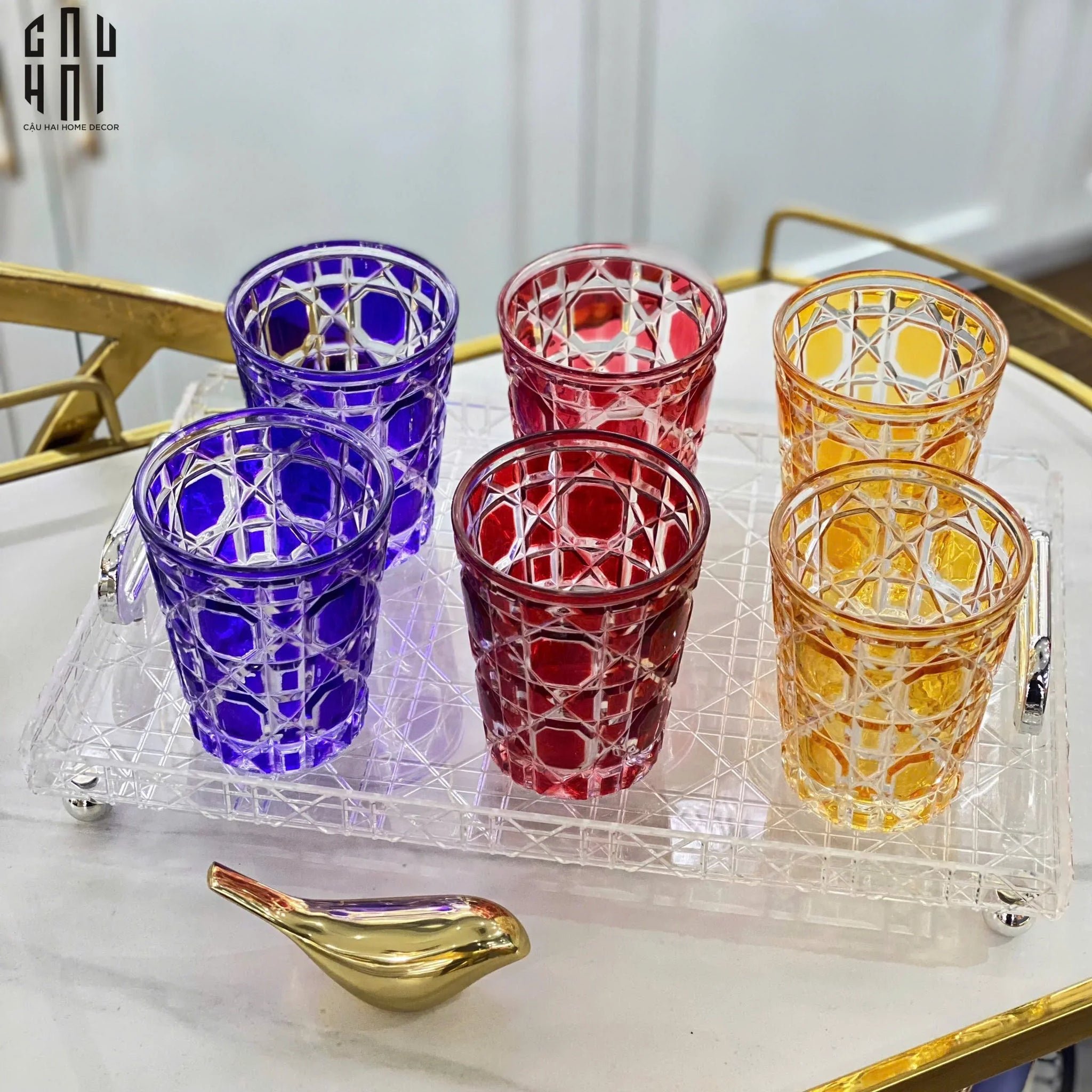 Khay Trang Trí White D.O Pattern-KHAY TRANG TRÍ-CẬU HAI HOME DECOR