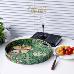 Khay Tròn Acrylic Veridant Forest Baroque Decorative Trays D33-CẬU HAI HOME DECOR
