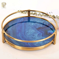 Khay Tròn Blue Ocean D38-KHAY TRANG TRÍ-CẬU HAI HOME DECOR